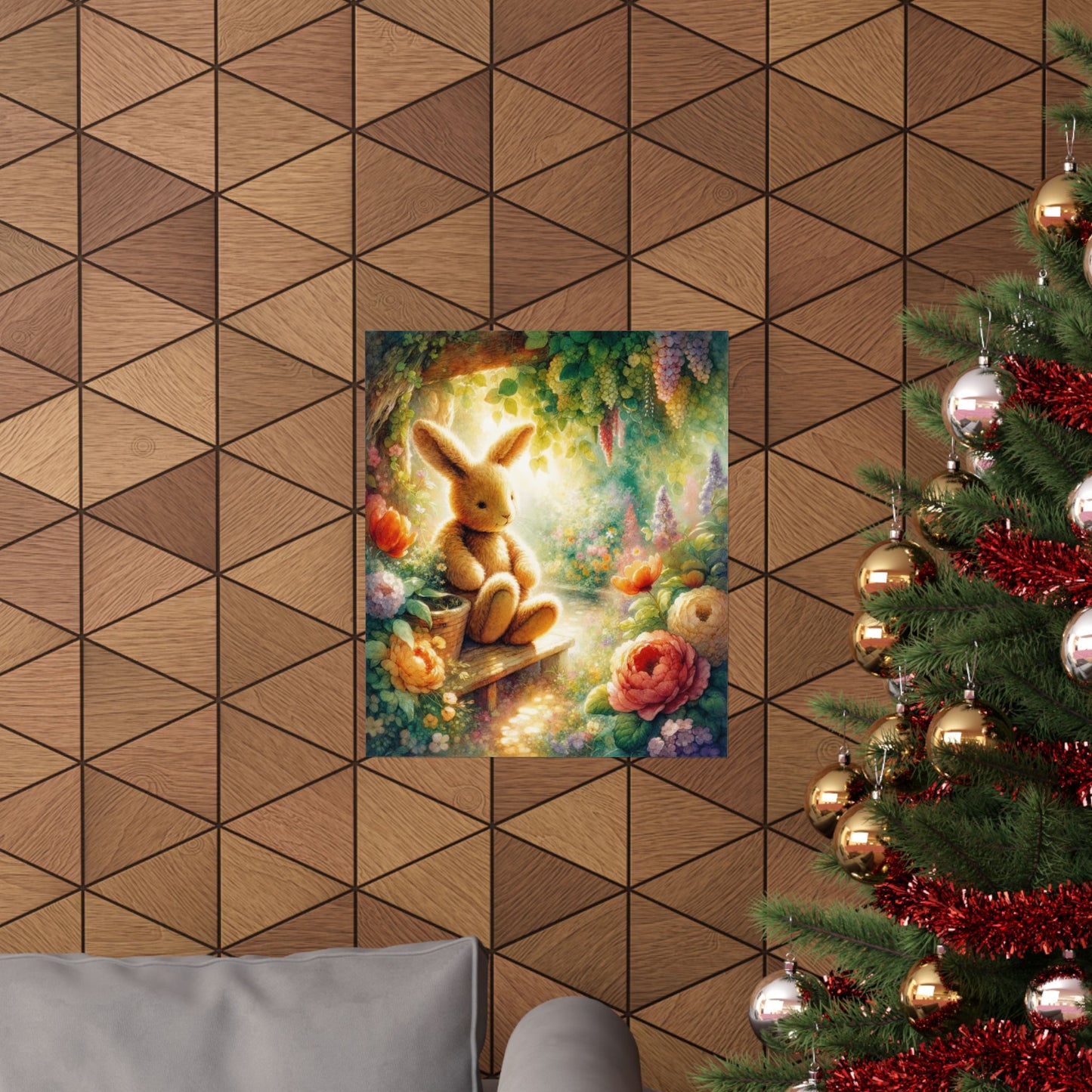 Art Print Inspired by The Velveteen Rabbit Book, Stuffed Bunny Illustration, Children Literature Poster, Ideal for Kid's Room Decor