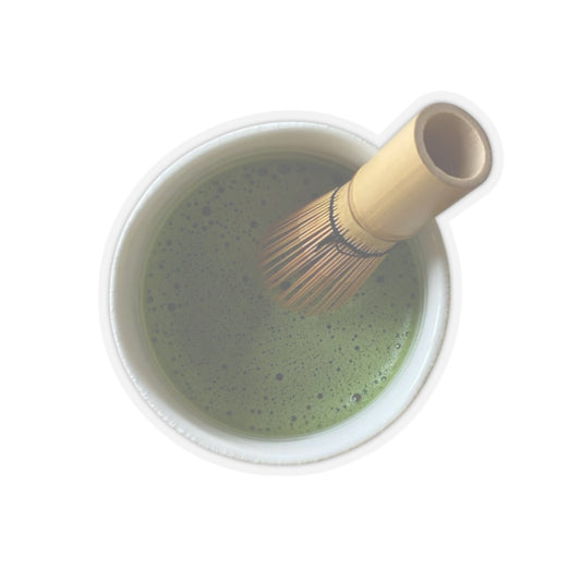 Matcha Whisk Sticker, Realistic Top View Cup Sticker, Green Tea Lover Gift, Sticker for Laptop, Water Bottle Decal, Planner