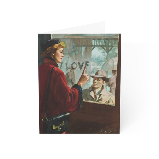 Retro Valentines Day Card with Arthur Sarnoff Pinup Illustration, Romantic Nostalgic Greeting, Vintage I Love You Note, Gift for Her & Him