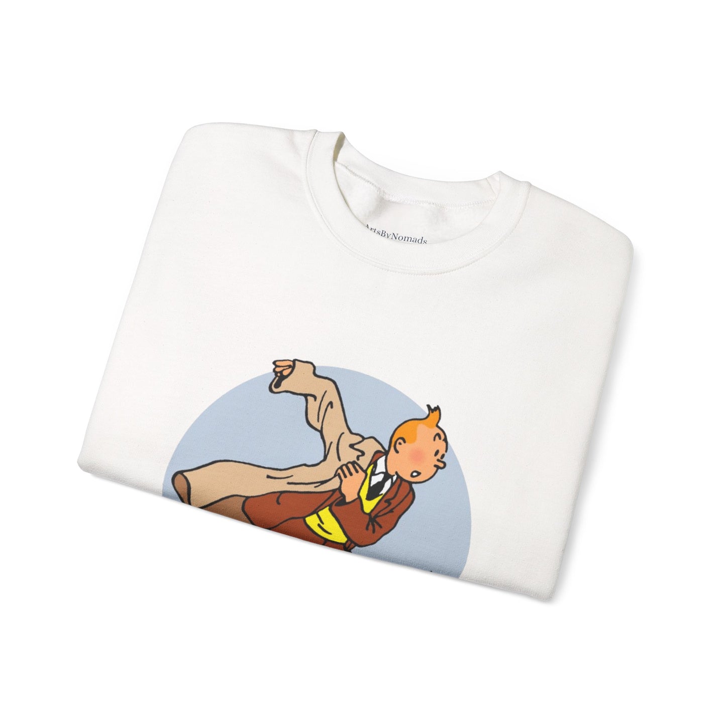 The Adventures of Tintin Crewneck Sweatshirt, Eco-Friendly Animation Attire, Childhood Nostalgia Gift, Sustainable Jumper, Multiple Colors