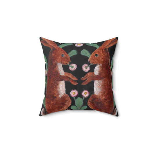 William Bell Scott Two Hares Pillow - Vintage Animal Art Cushion - Perfect Easter and Home Decor Gift