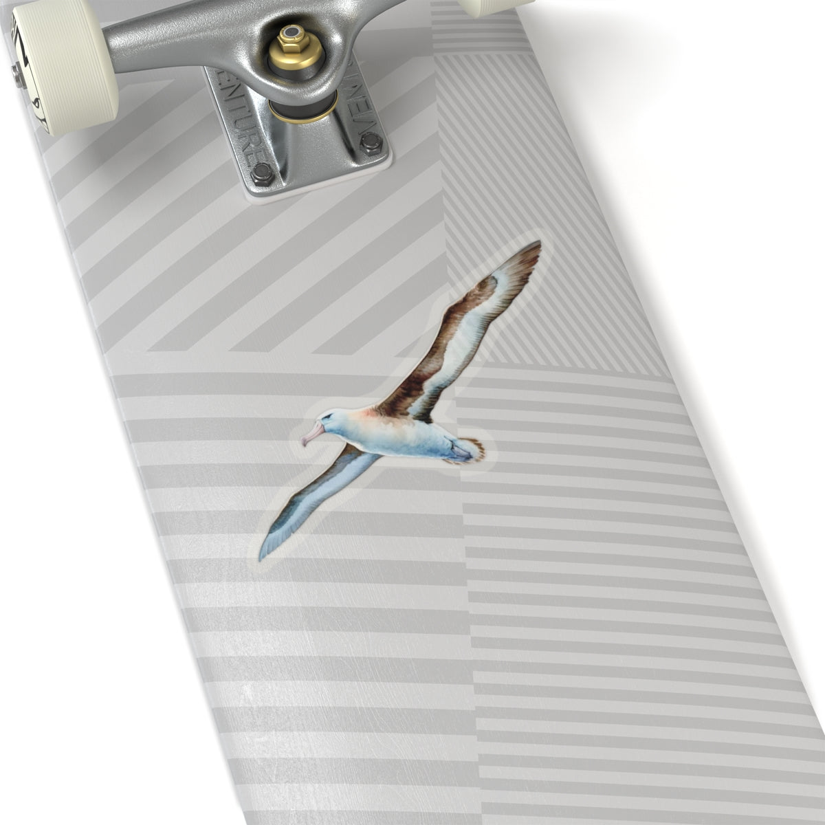 Albatross Vinyl Decal Sticker, Watercolor Bird Over Sea Waves, Durable Kiss-Cut, Satin Finish, Available in Multiple Sizes
