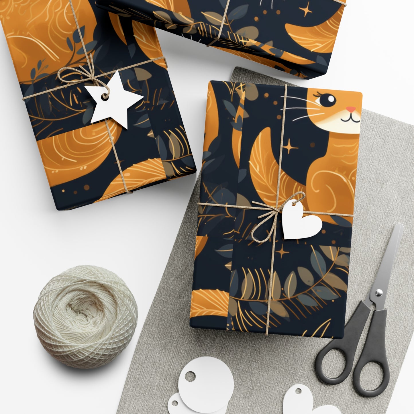 Adorable Cat Illustrated Gift Wrapping Paper - Cute and Vibrant - Eco-Friendly - Perfect for Cat Lovers