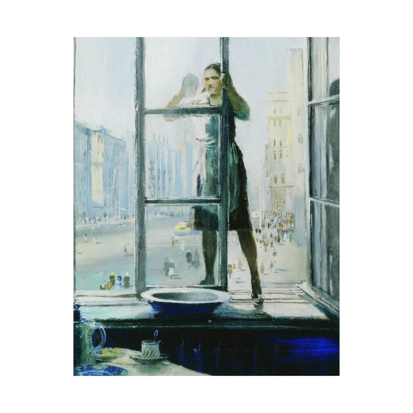 Spring Window by Yuri Pimenov Soviet Art Print Cultural Masterpiece Wall Decor Poster - Available in Large Sizes