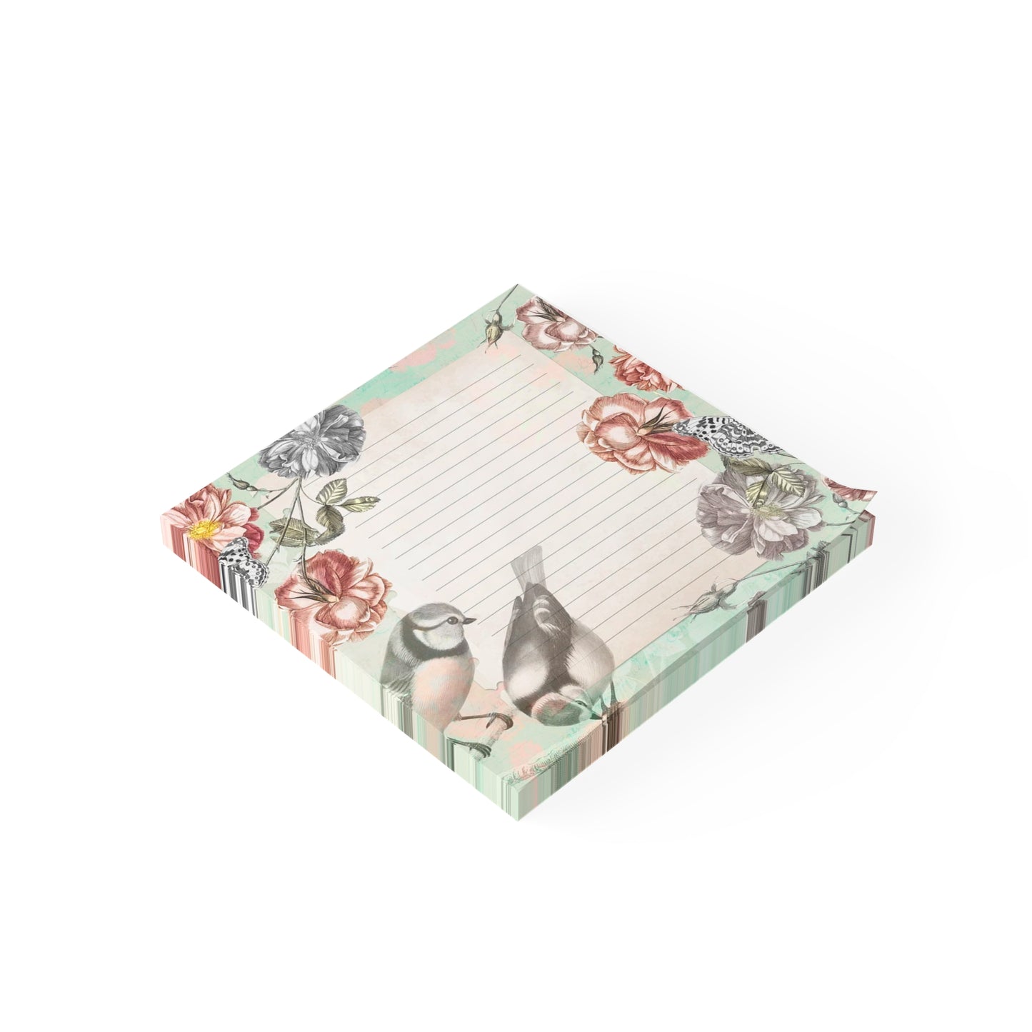 Vintage Aesthetic Collage Post it Note Pad - Floral and Fauna Sticky Notes - Personalized Office and Home Stationery