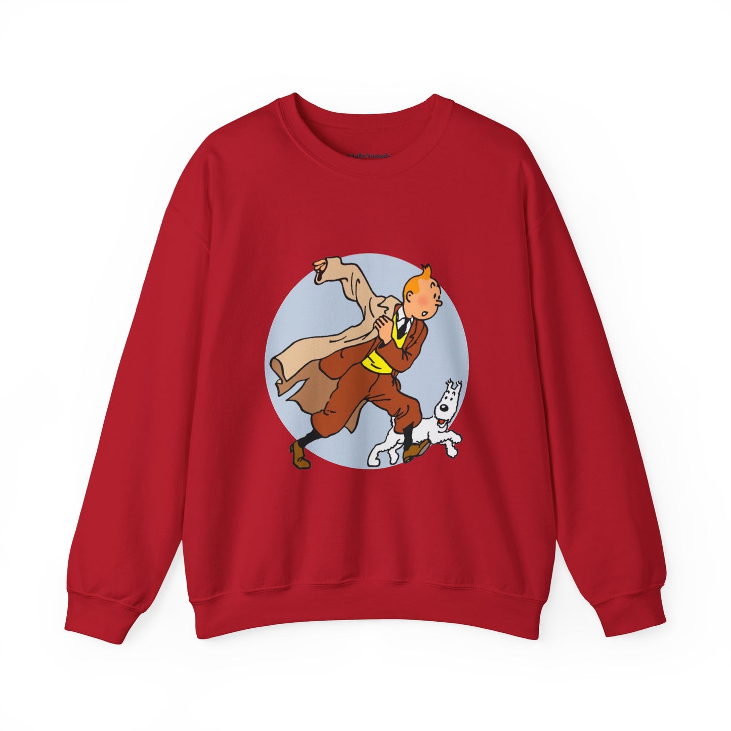 The Adventures of Tintin Crewneck Sweatshirt, Eco-Friendly Animation Attire, Childhood Nostalgia Gift, Sustainable Jumper, Multiple Colors