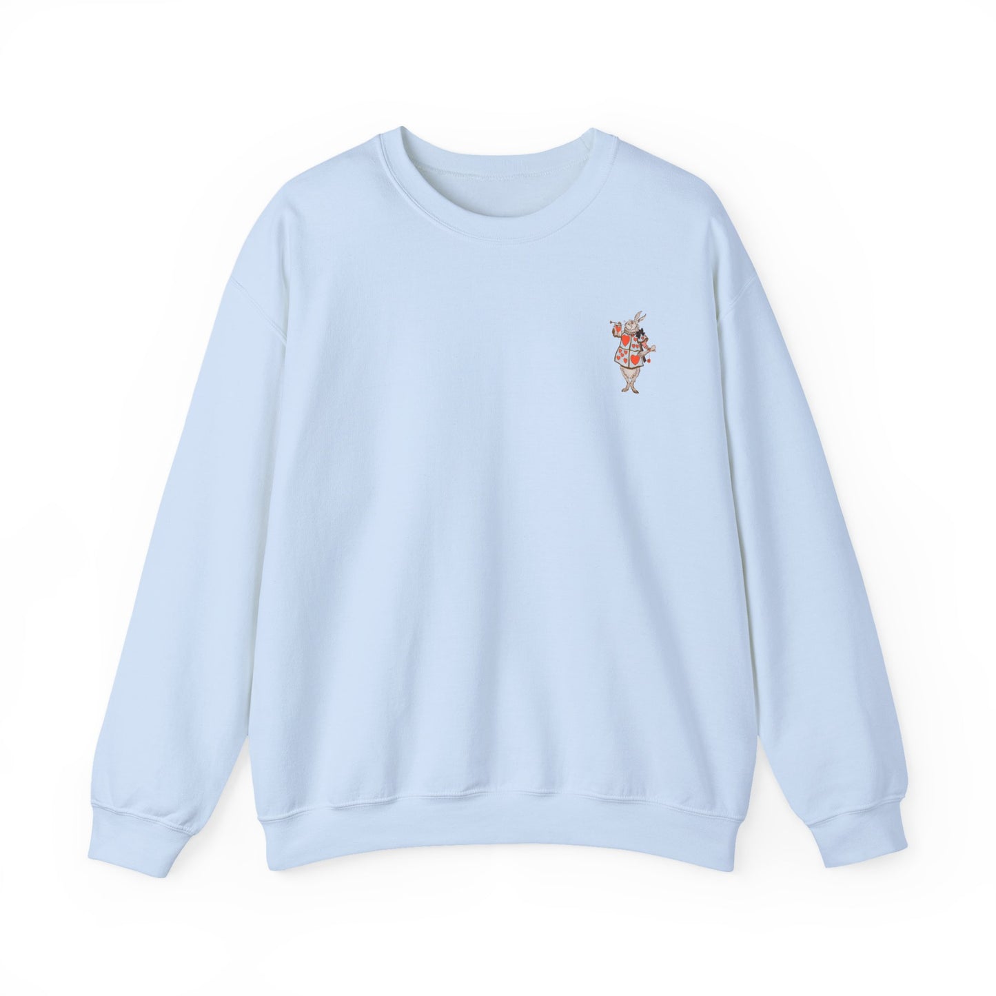 Alice in Wonderland White Rabbit Sweatshirt - Vintage Illustration - Unisex Literary Crewneck - Light Sky Blue or White Colours
