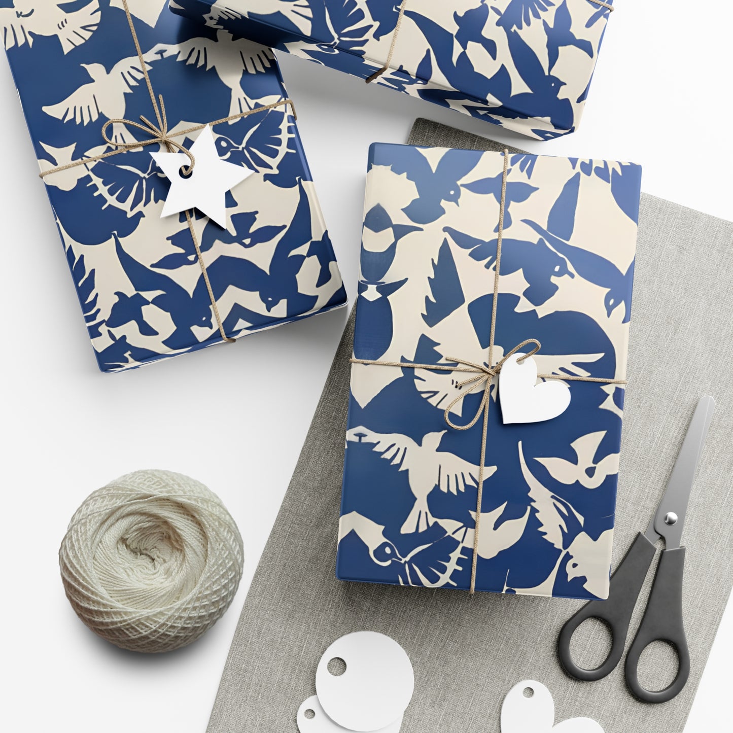 Vintage Pigeon Bird Pattern Gift Wrapping Paper - Elegant Blue and White Design from Rijksmuseum, Classic Gift Wrap - Eco Friendly