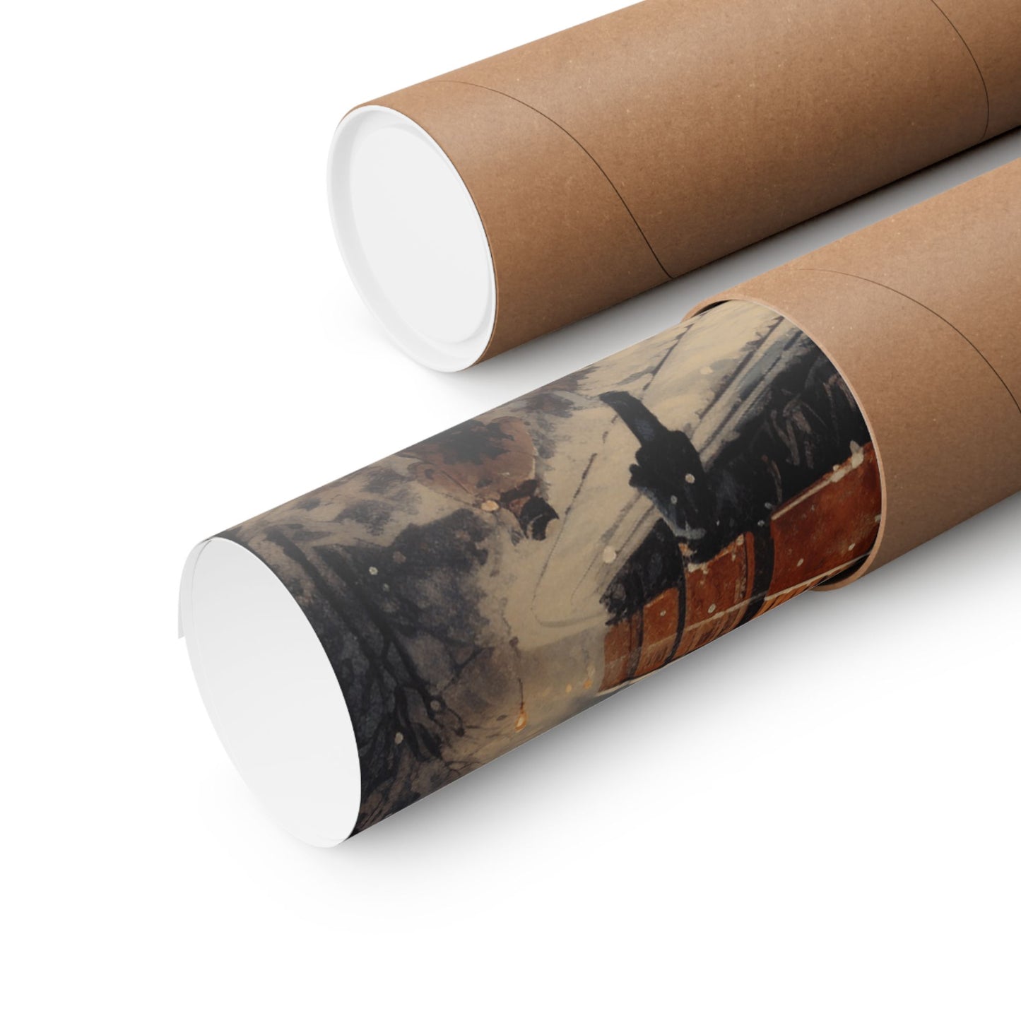 Winter Train Art Print, Polar Express Aesthetic, Inspired by Russian Literature, Romantic Snowy Night Scene, Perfect Christmas Gift