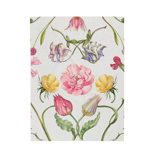 Vintage Floral Velveteen Blanket - Luxurious Gift for Her, Home Decor, Valentines Day, Mothers Day, Baby Shower