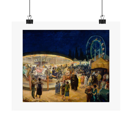 John Sloan's Travelling Carnival, Santa Fe 1924 Print - Vibrant Historical Art Poster
