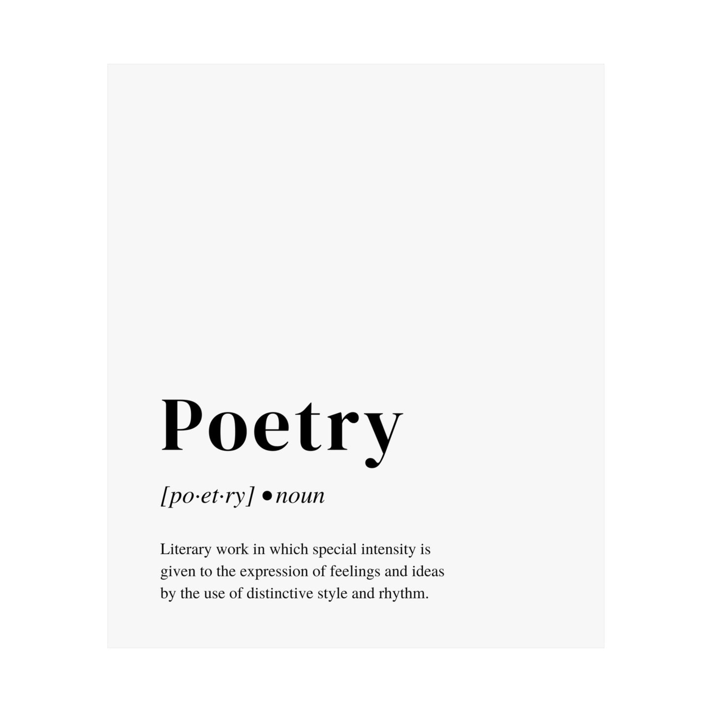 Poetry Definition Poster, Perfect Art Print Gift for Poets and Poetry Lovers