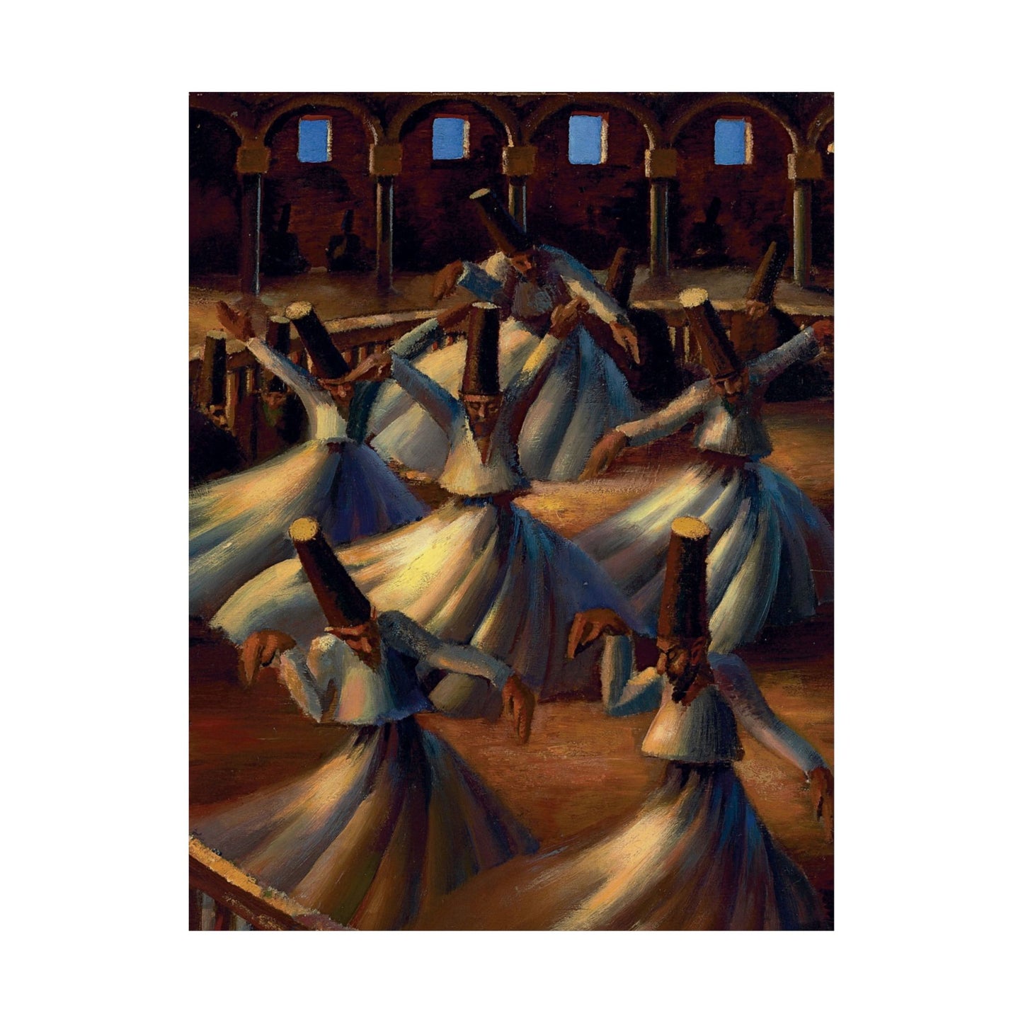 The Whirling Dervishes by Mahmoud Said, Islamic Art Print, Egyptian Painter Poster