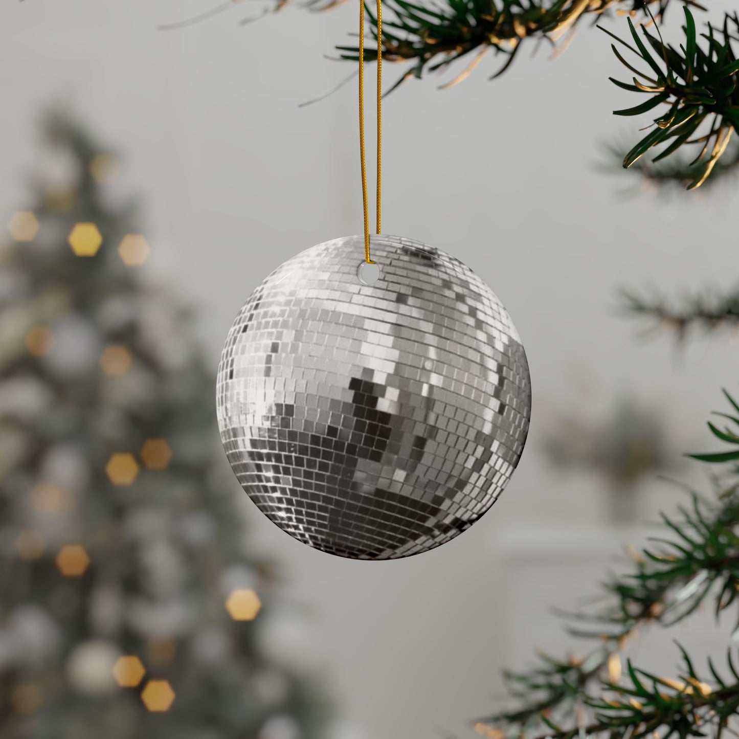 Flat Surface Mirrorball Ornament - Christmas Tree Decor - Elegant Holiday Gift for Home and Festive Decor