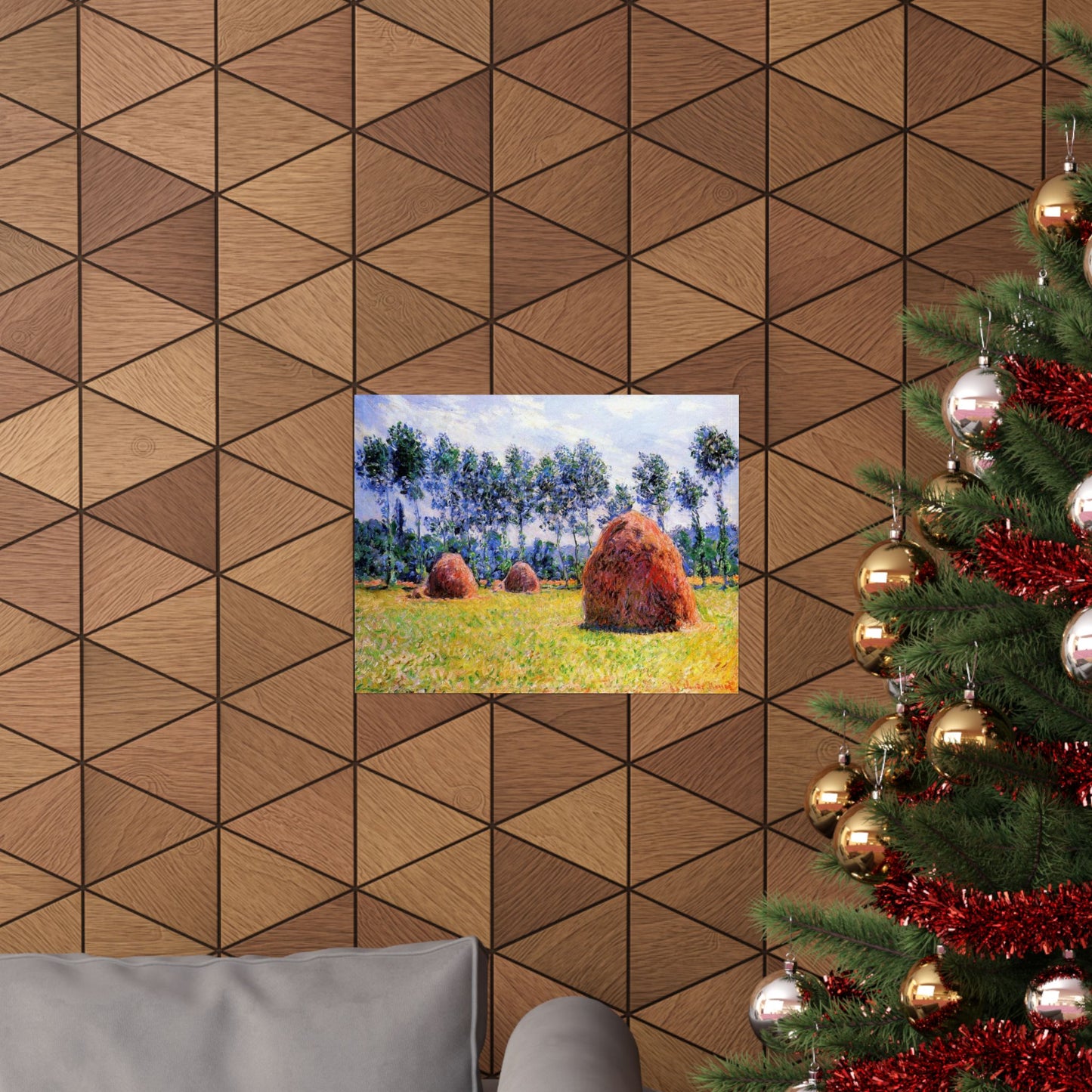 Claude Monet Haystacks at Giverny Print, Impressionist Landscape Poster, Premium Matte Wall Art for Home Decor