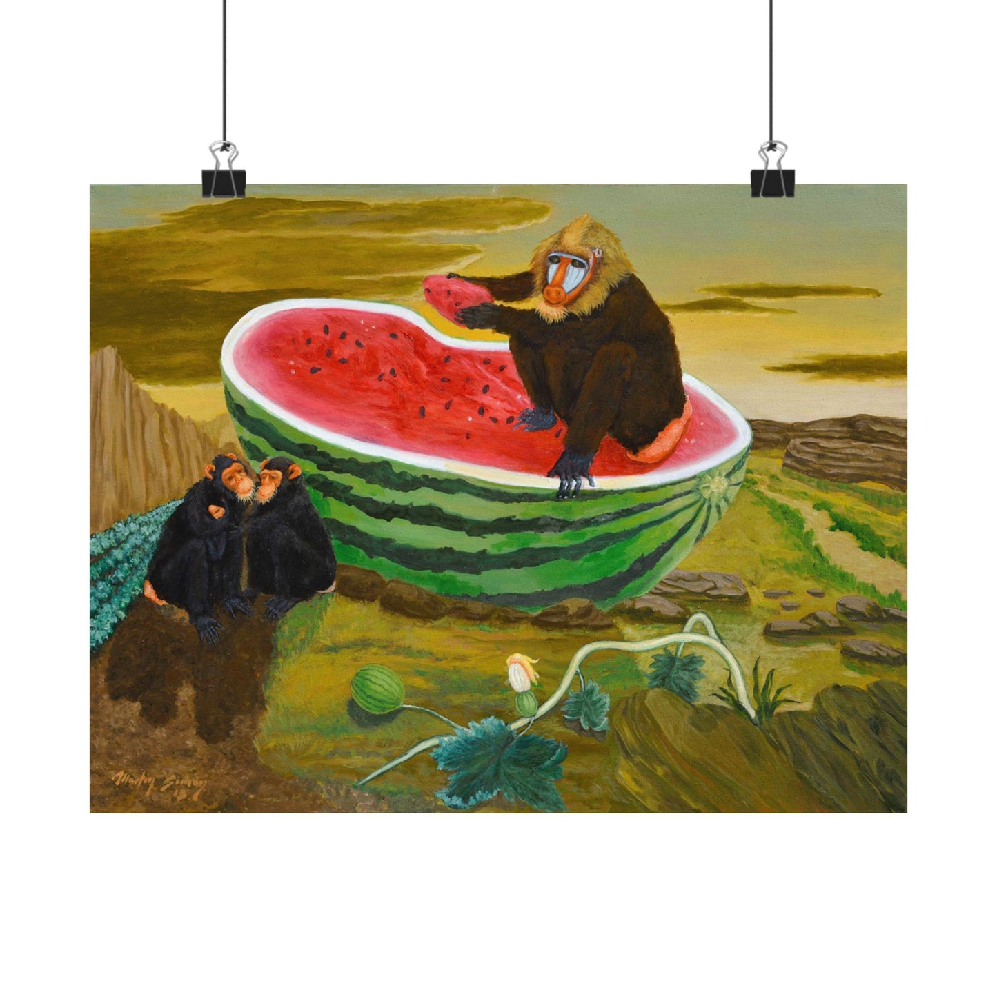 Modern Art Print, Mandril en Agape by José de Martín Simón, Contemporary Home Decor