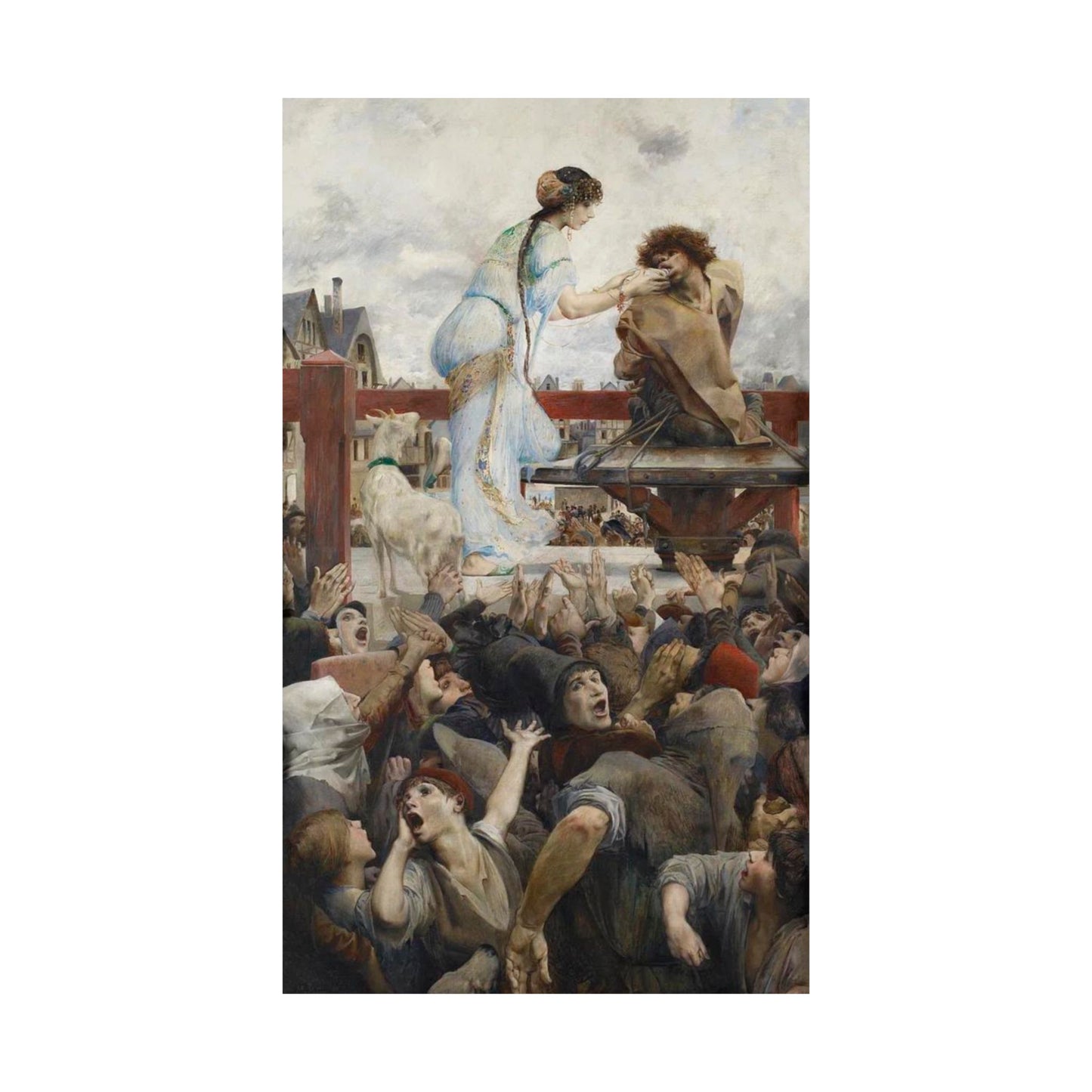 Luc-Olivier Merson's A Tear for a Drop of Water Print - Inspired by The Hunchback of Notre Dame book by Victor Hugo - 1903 Art Poster