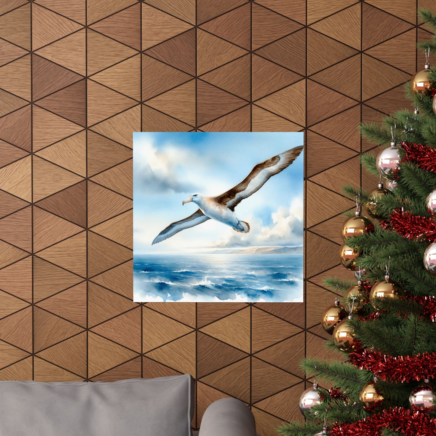Albatross Over Waves Art Print, Digital Illustration in Watercolor style Poster, Perfect Gift for Bird and Sea Lovers