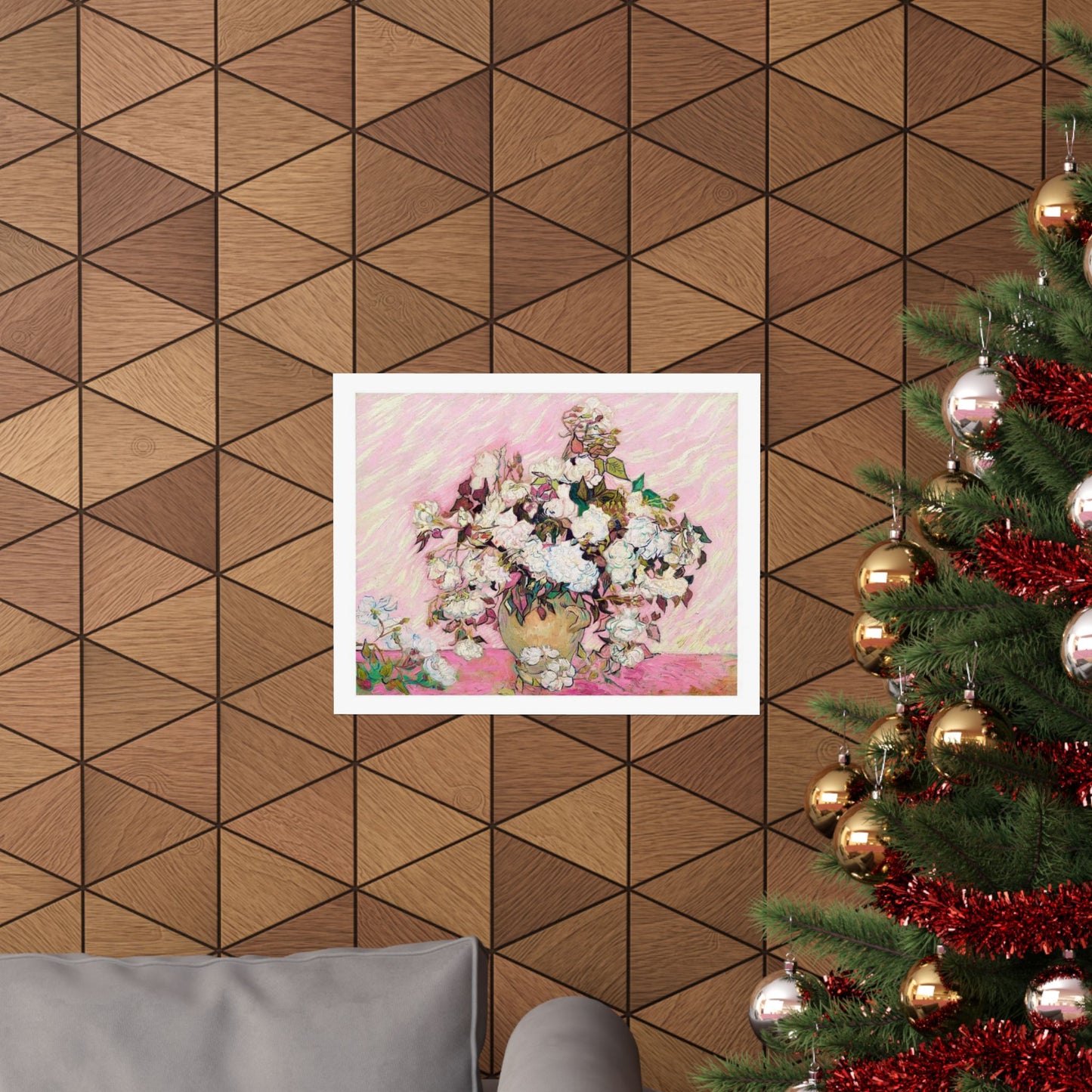 Vincent Van Gogh's Pink Roses Print - 1890 Classic Artwork Reimagined - Modern Pink Floral Wall Art