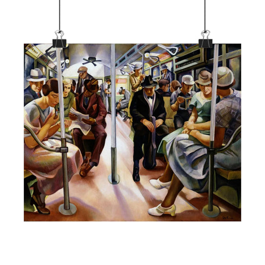Subway" by Lily Furedi - Vintage Art Print Poster - Classic Urban Scene - Home Decor Wall Art - Unique Gift Idea