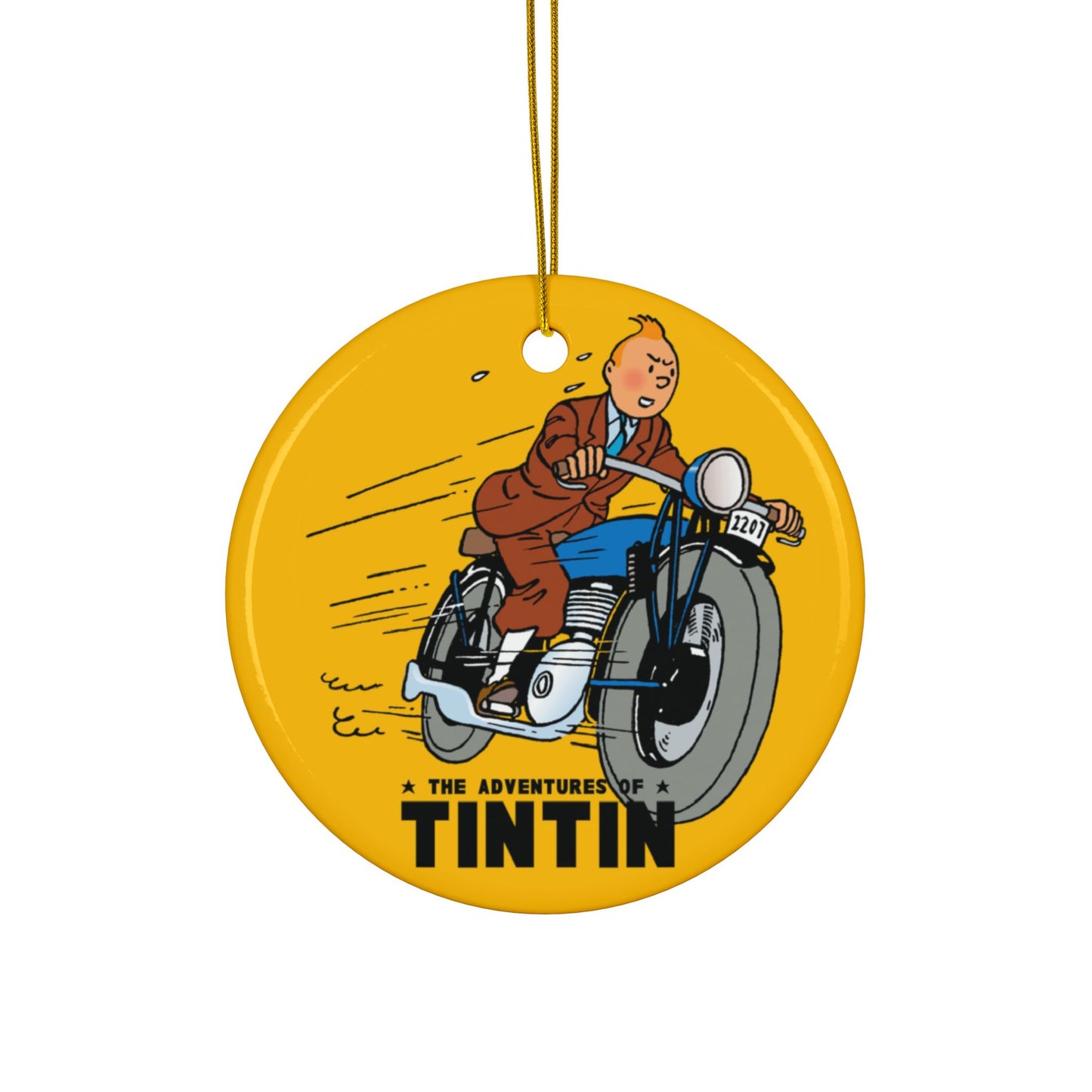 Tintin  Ornament, Christmas Tree Decor, Double-Sided Ceramic Collectible, Hergé Fans Gift, Holiday Ornament Gift, Nostalgic