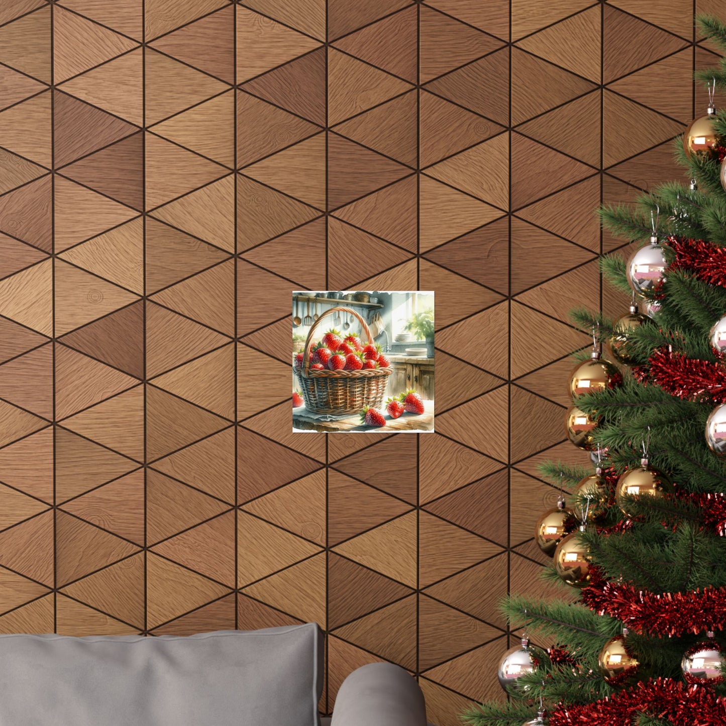 Juicy Strawberries Watercolor Print, Summer Kitchen Wall Art, Vibrant Fruit Basket Poster, Perfect Home Decor