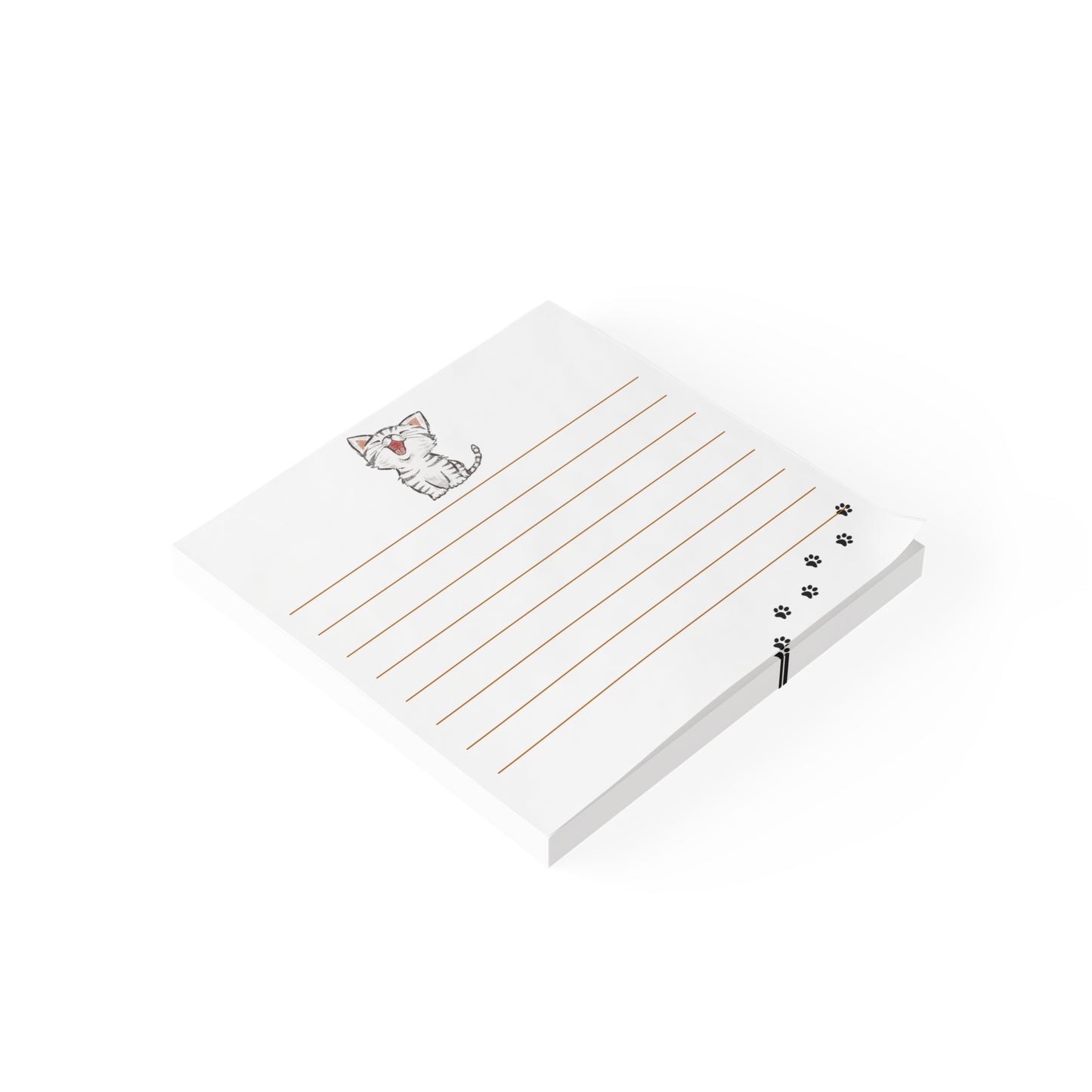 Laughing Kitten Post-It Note Pad - Cute Kitty Memo Pad