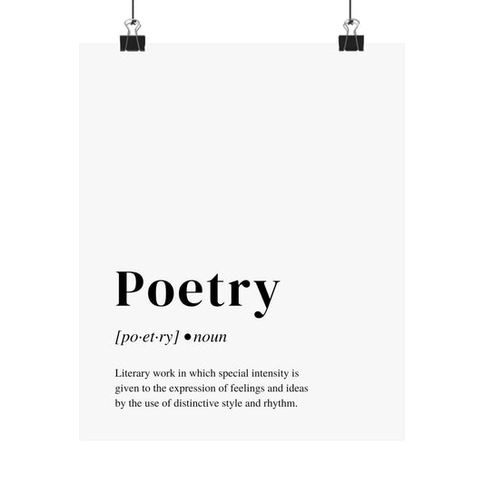 Poetry Definition Poster, Perfect Art Print Gift for Poets and Poetry Lovers