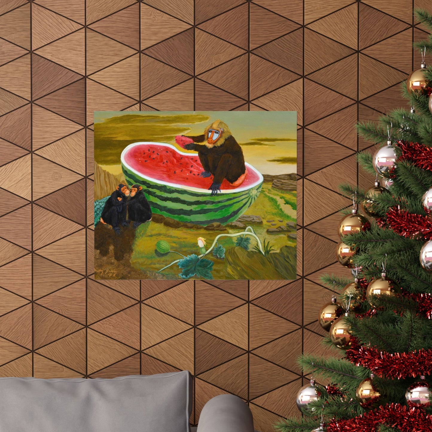 Modern Art Print, Mandril en Agape by José de Martín Simón, Contemporary Home Decor