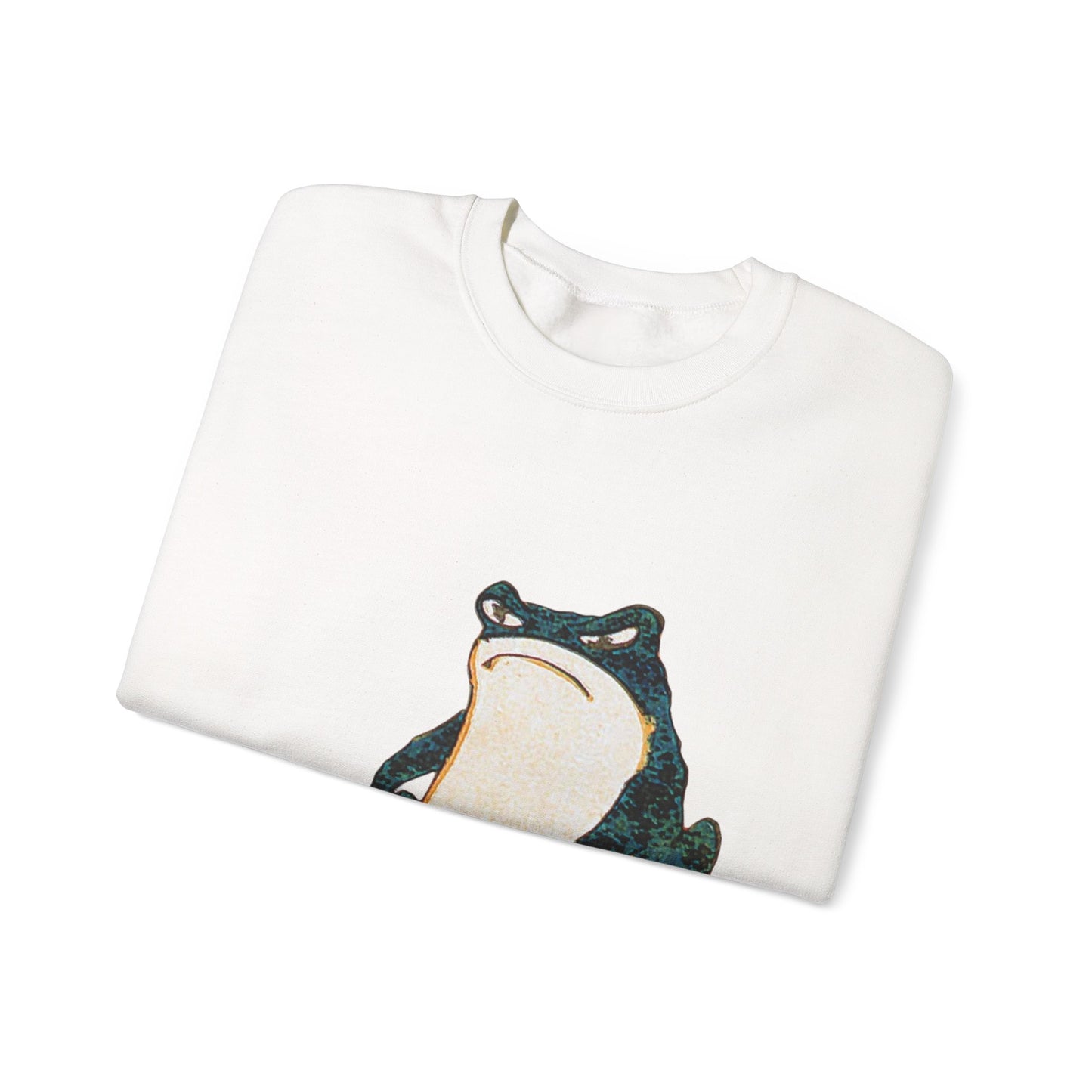 Matcha Frog Art Print on Unisex Heavy Blend Crewneck Sweatshirt, Cozy Gift for Japanese Art and Matcha Lovers