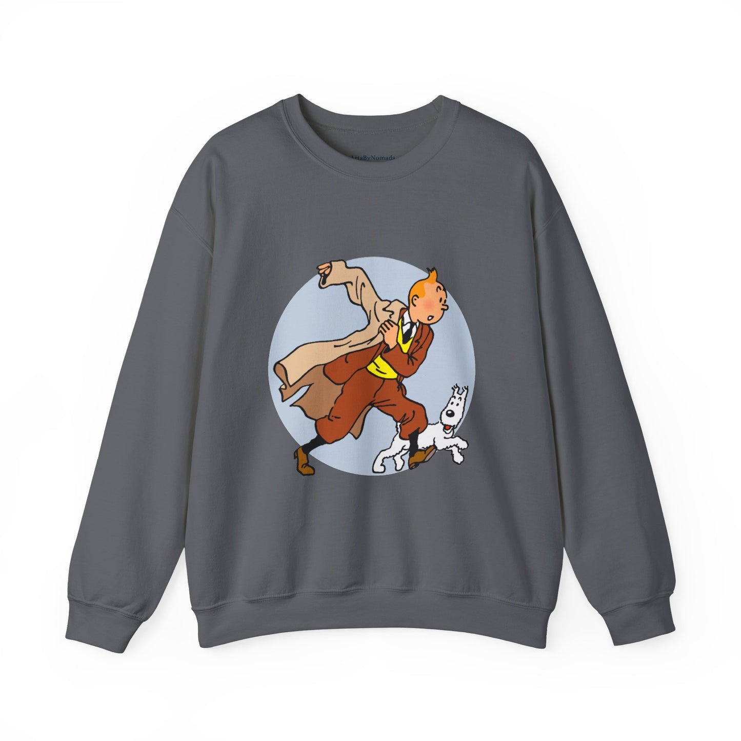 The Adventures of Tintin Crewneck Sweatshirt, Eco-Friendly Animation Attire, Childhood Nostalgia Gift, Sustainable Jumper, Multiple Colors