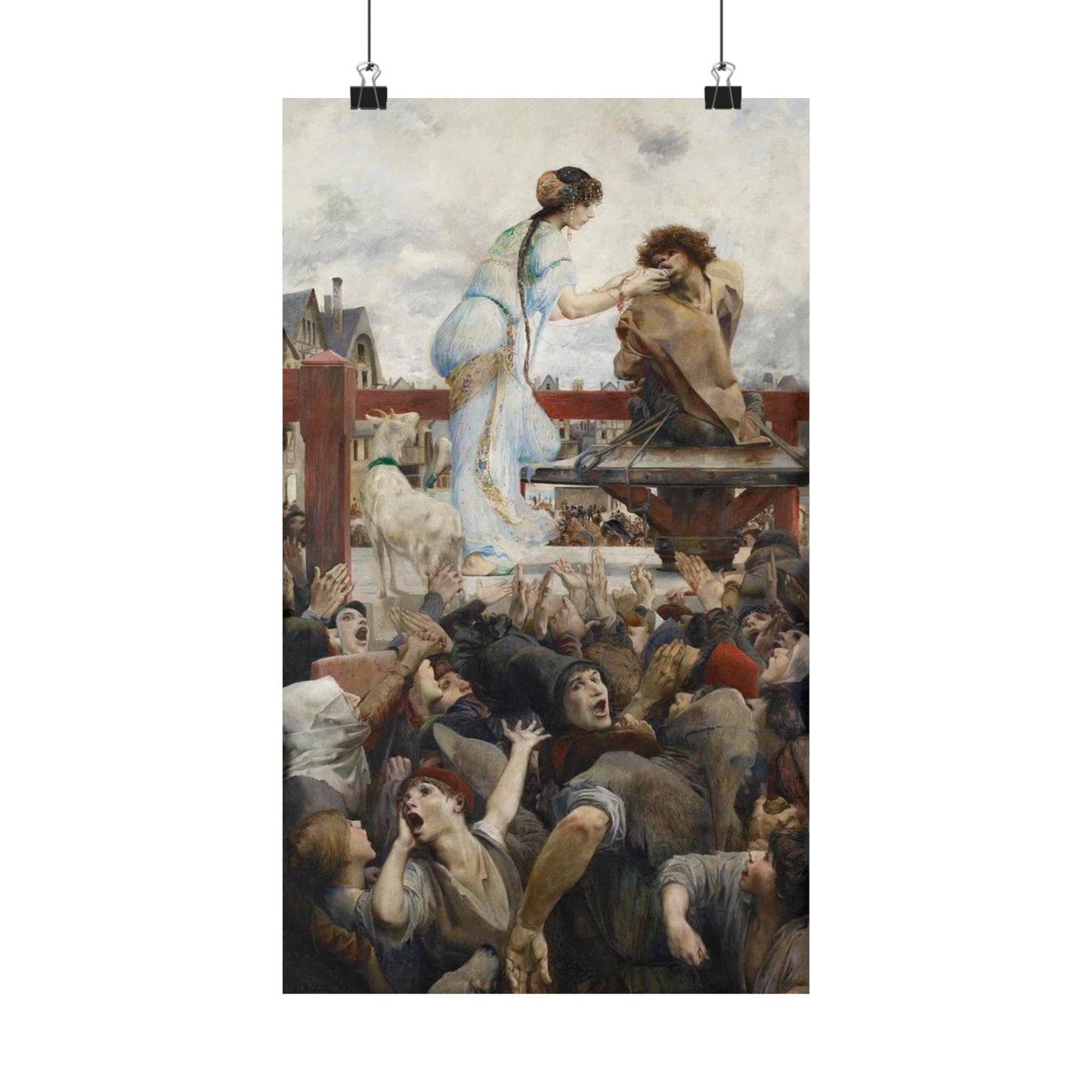 Luc-Olivier Merson's A Tear for a Drop of Water Print - Inspired by The Hunchback of Notre Dame book by Victor Hugo - 1903 Art Poster