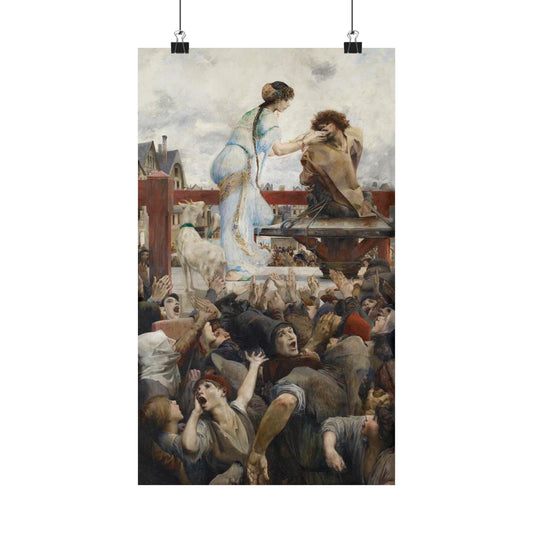 Luc-Olivier Merson's A Tear for a Drop of Water Print - Inspired by The Hunchback of Notre Dame book by Victor Hugo - 1903 Art Poster