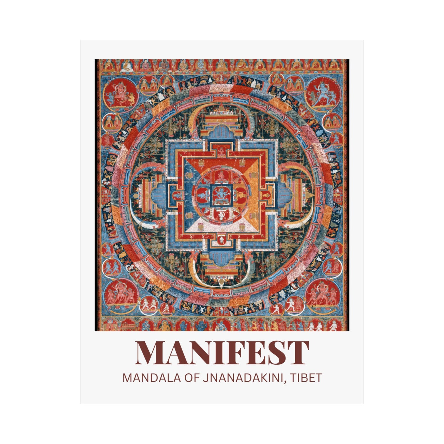 Mandala Poster, Manifest Jnanadakini Print, Tibetan Sakya School Spiritual Sacred Artwork
