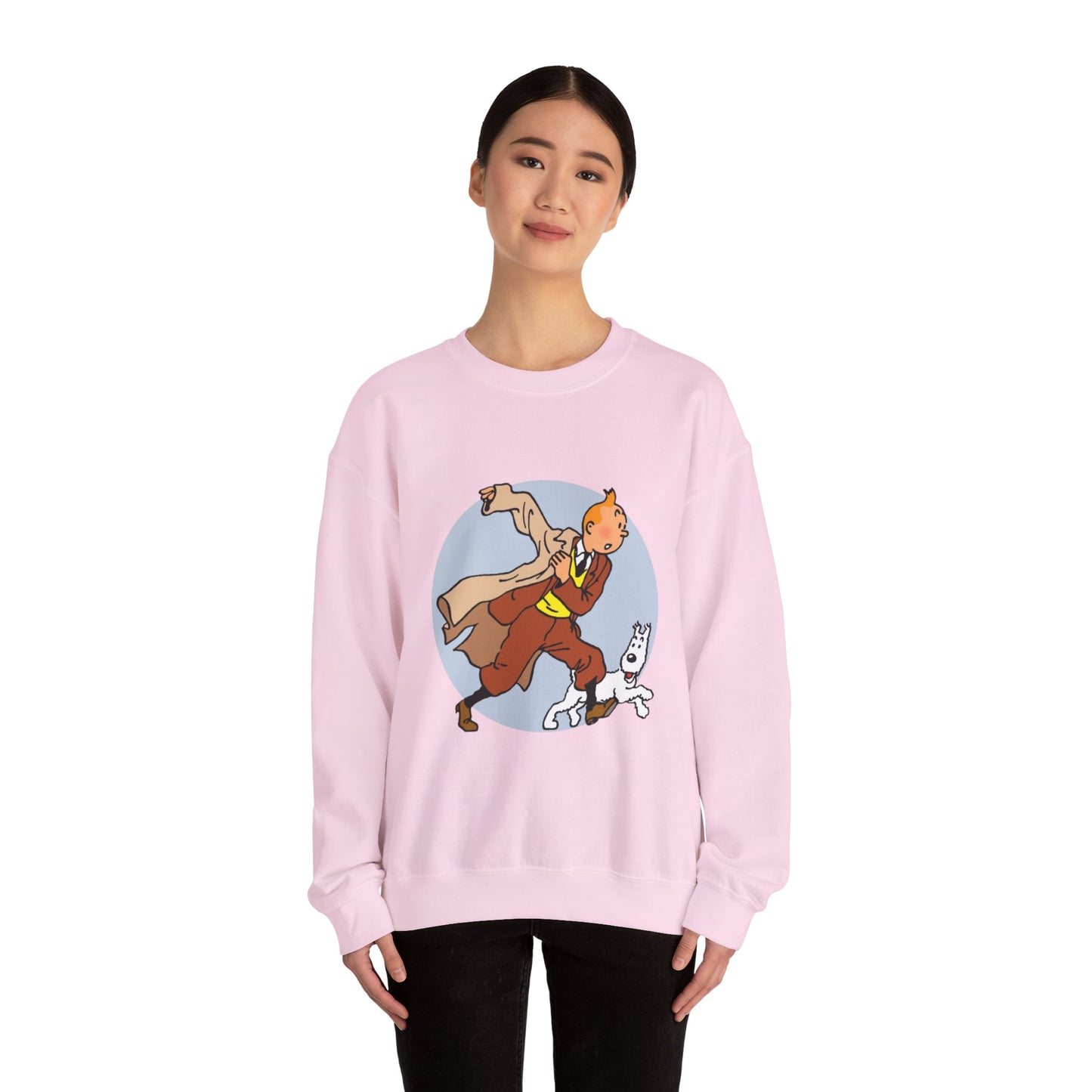 The Adventures of Tintin Crewneck Sweatshirt, Eco-Friendly Animation Attire, Childhood Nostalgia Gift, Sustainable Jumper, Multiple Colors