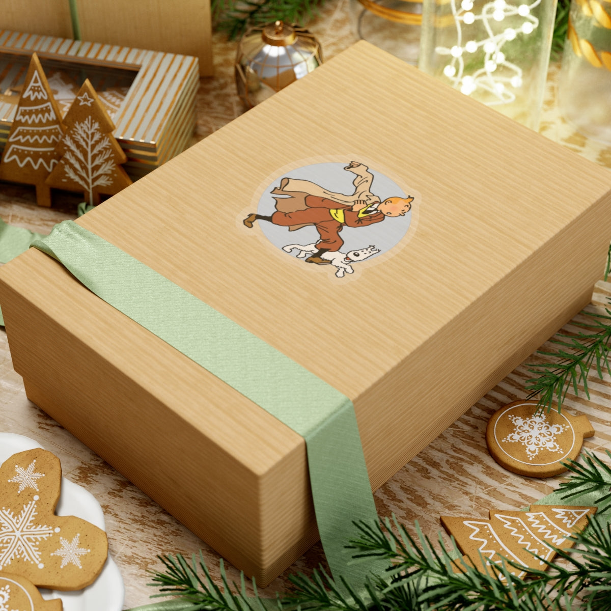 Adventures of Tintin Sticker, Retro Nostalgic Vibe, Fans of Classic TV Series, Action Manga, Tintin and Snowy Dog Design