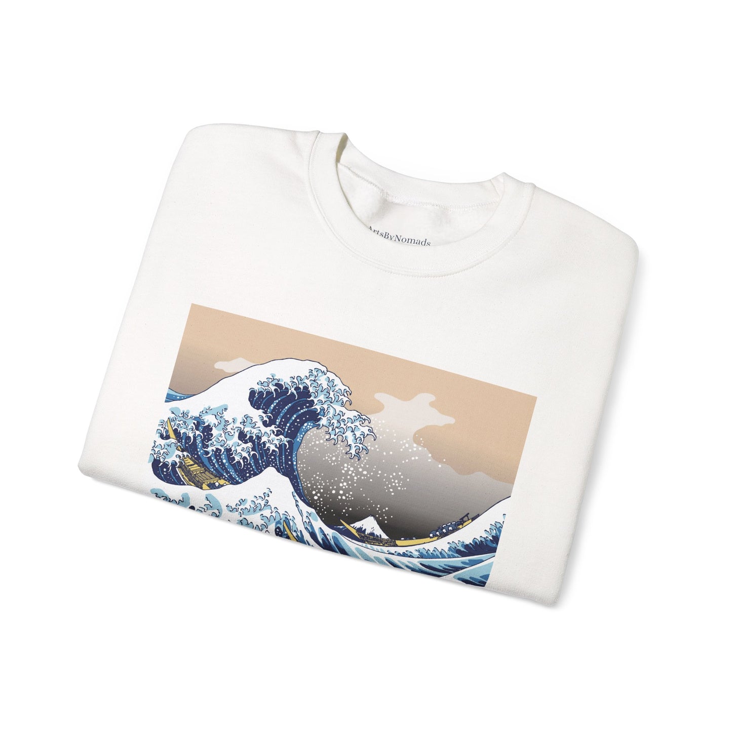 Ride the Wave Hoodie, Vintage Japanese Art 'The Great Wave' Design, Motivational Streetwear, Cozy Heavy Blend Sweatshirt