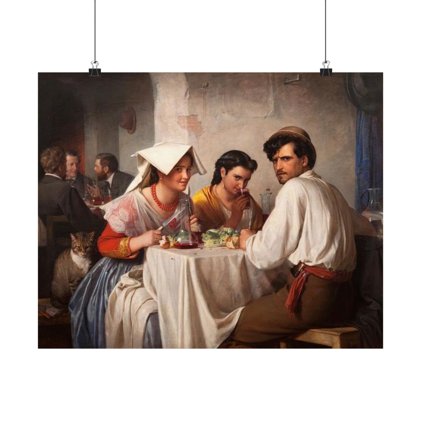 Carl Bloch's From a Roman Osteria - Classic Art Print - Famous Painting Turned Internet Meme - Romanticism period