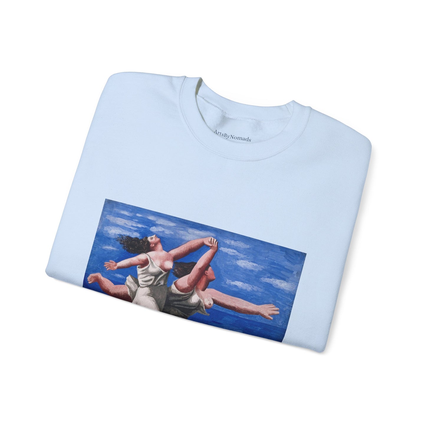 Pablo Picasso Women Running Beach Crewneck Sweatshirt, Art Lover Gift, Aesthetic Apparel, Feminine Beauty Jumper, Cozy Friend Present