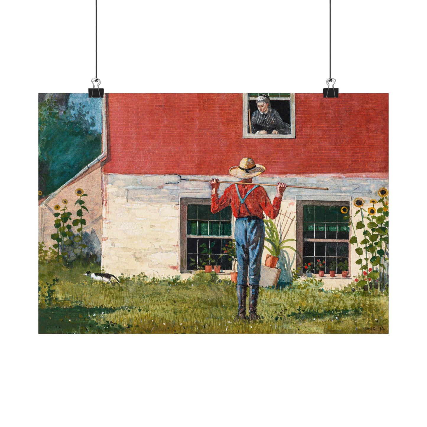 Winslow Homer In the Garden Print, Classic American Fine Art Poster, Ideal Home Decor and Art Lover Gift