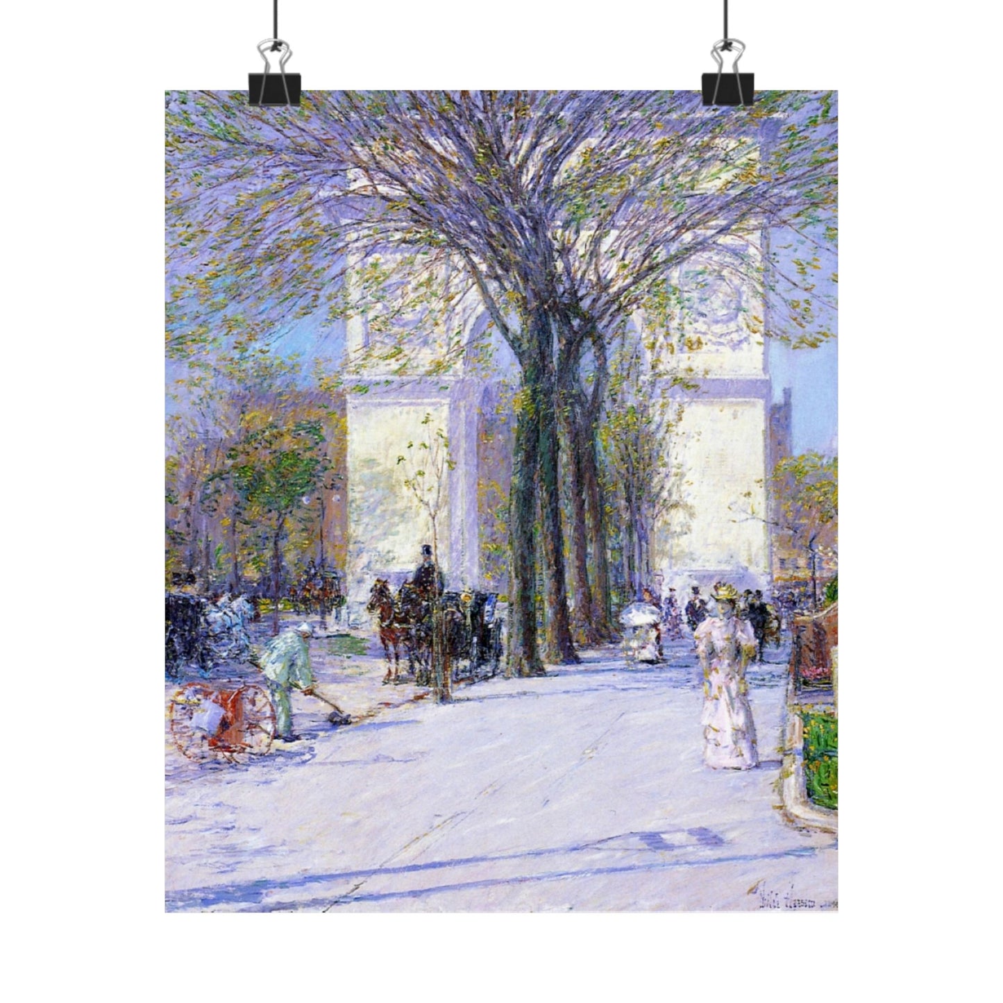 Washington Arch, Spring by Childe Hassam, Impressionist Cityscape Art Print, Classic American Artwork Poster, Great Gift to Loved Ones