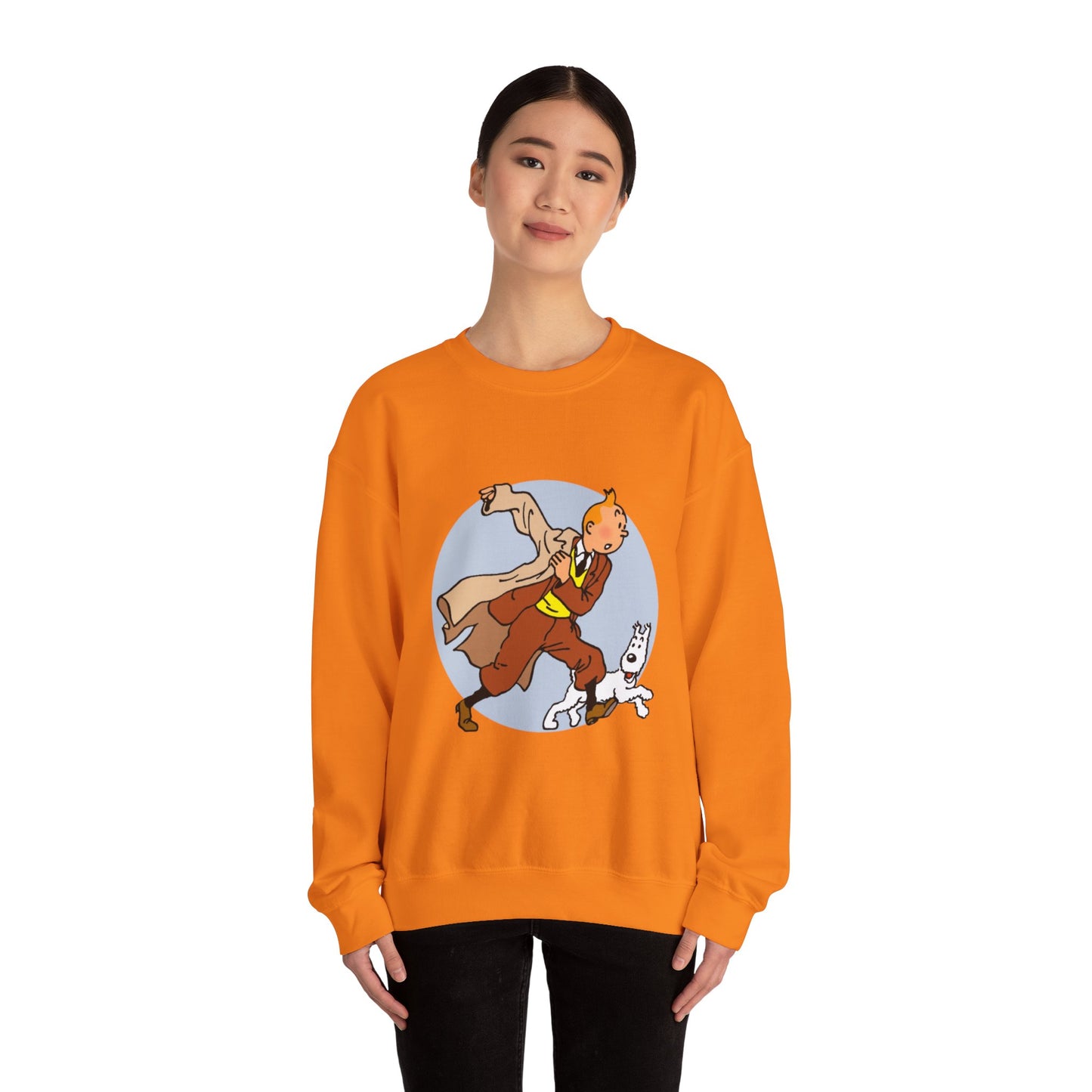 The Adventures of Tintin Crewneck Sweatshirt, Eco-Friendly Animation Attire, Childhood Nostalgia Gift, Sustainable Jumper, Multiple Colors