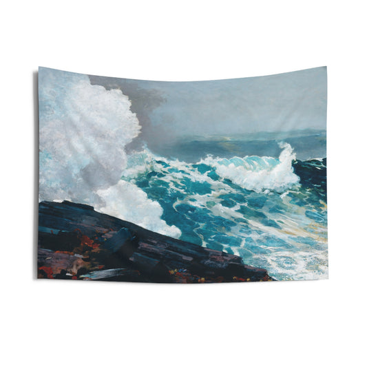 Sea Tapestry, Northeaster by Winslow Homer, Majestic Ocean Scene Wall Hanging, Art Home Decor