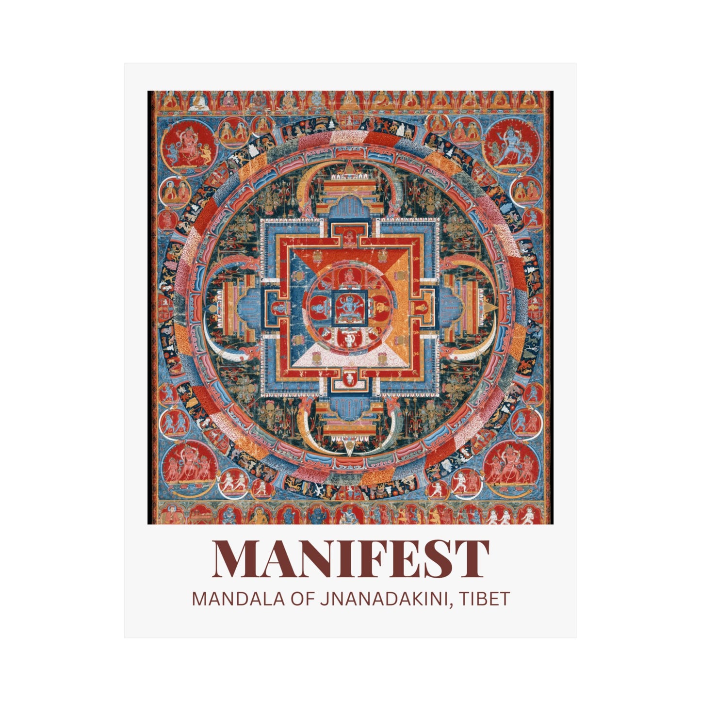 Mandala Poster, Manifest Jnanadakini Print, Tibetan Sakya School Spiritual Sacred Artwork