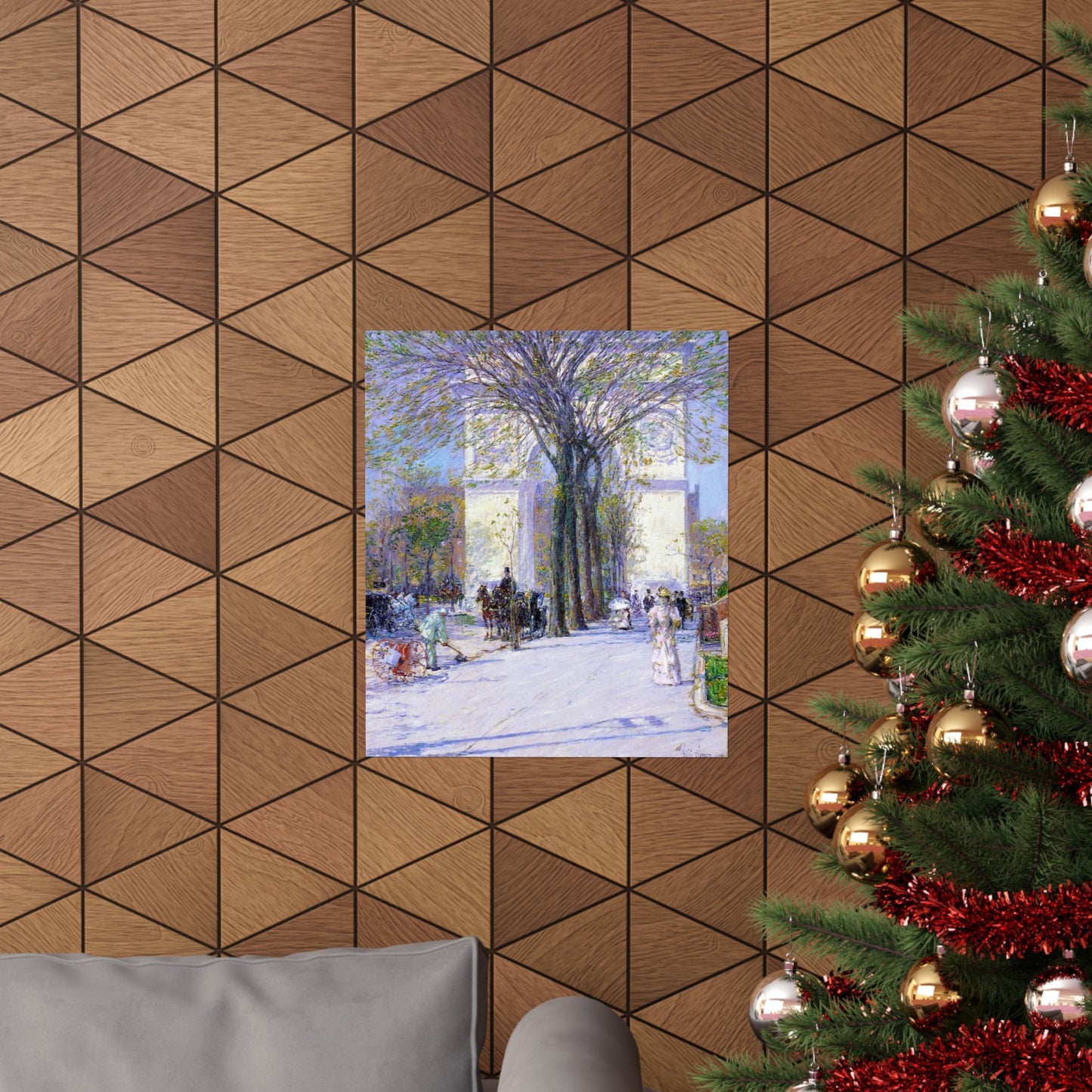 Washington Arch, Spring by Childe Hassam, Impressionist Cityscape Art Print, Classic American Artwork Poster, Great Gift to Loved Ones