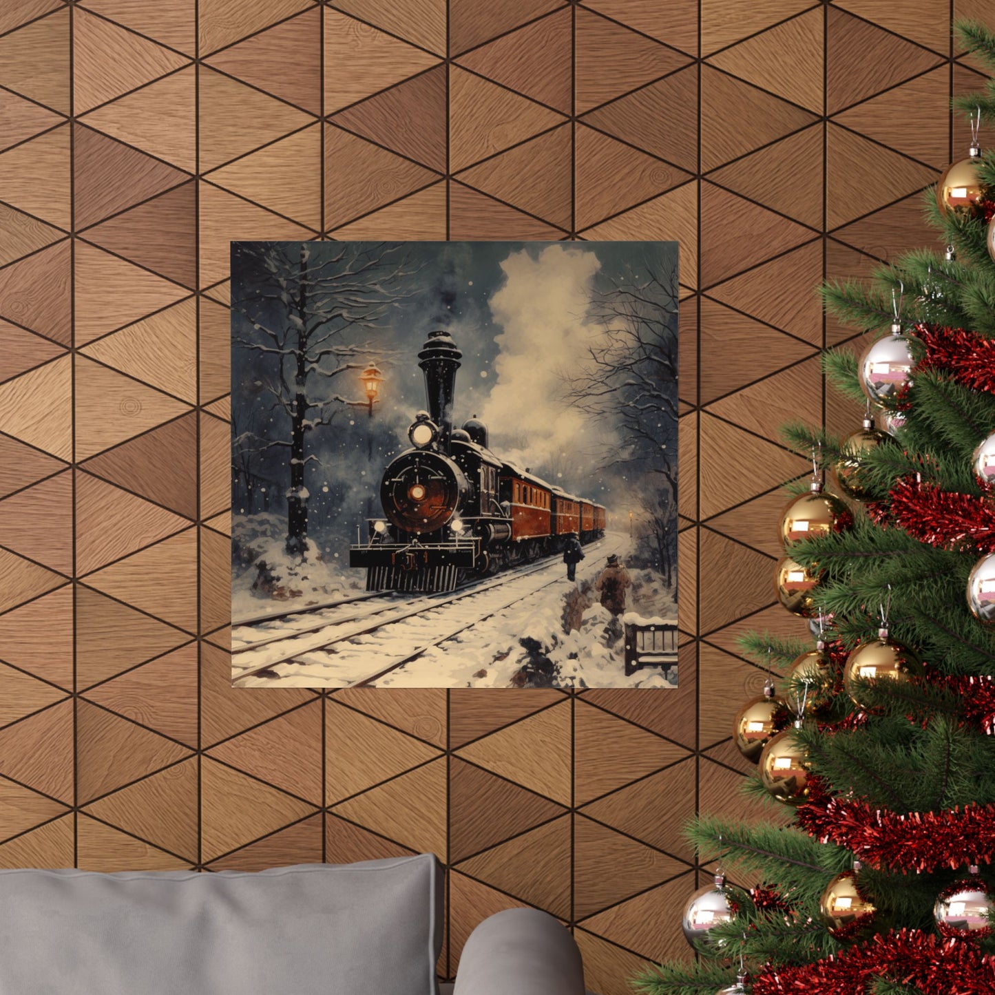Winter Train Art Print, Polar Express Aesthetic, Inspired by Russian Literature, Romantic Snowy Night Scene, Perfect Christmas Gift