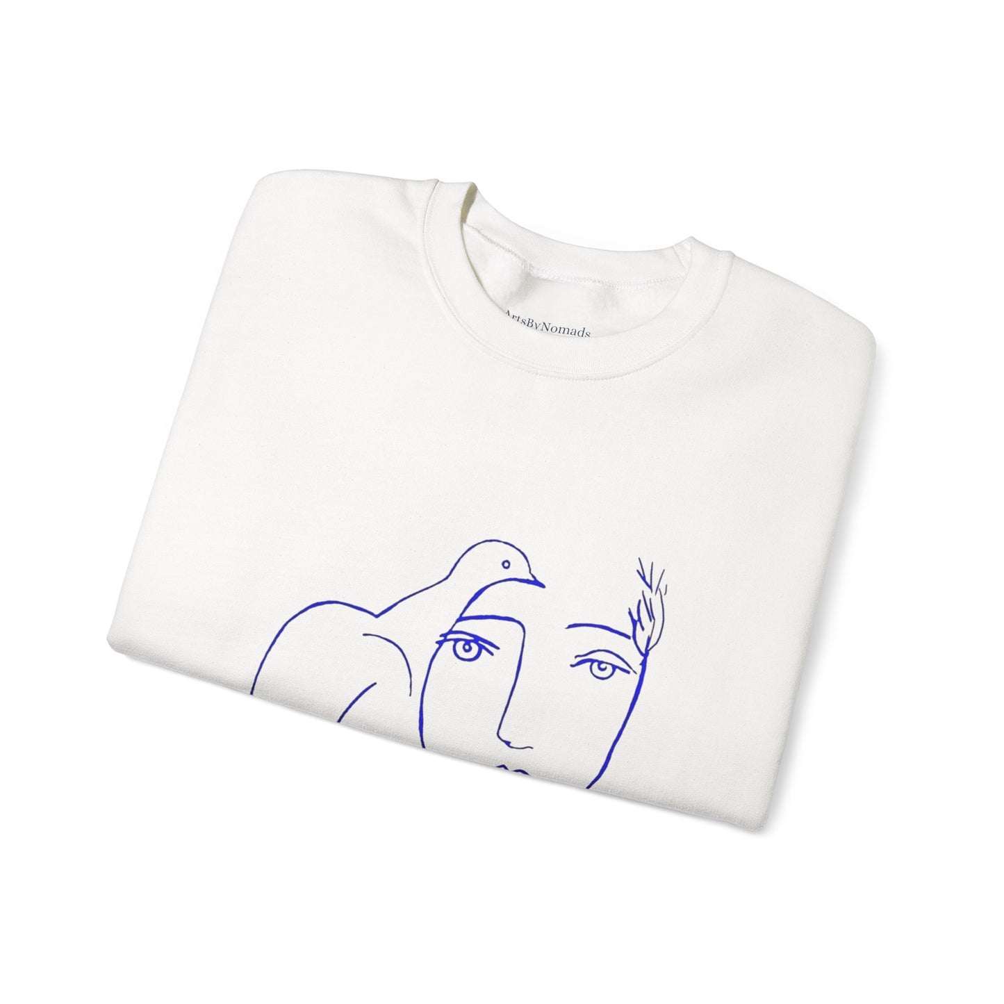 Picasso's Dove Sketch Sweatshirt, Abstract Face Line Art, Unisex Crewneck, Famous, Comfort Colors, Warm Apparel, Unique Style