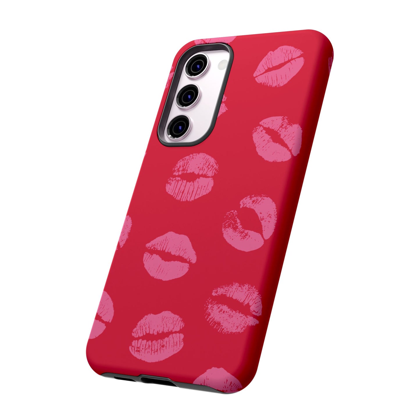 Lipstick Kisses Phone Case, Chic Tough Case for iPhone, Pixel, Galaxy, Stylish Gift for Girlfriend