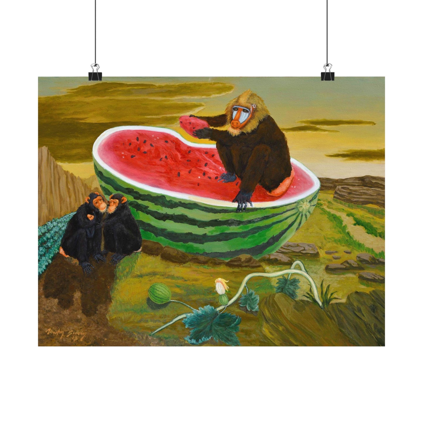 Modern Art Print, Mandril en Agape by José de Martín Simón, Contemporary Home Decor