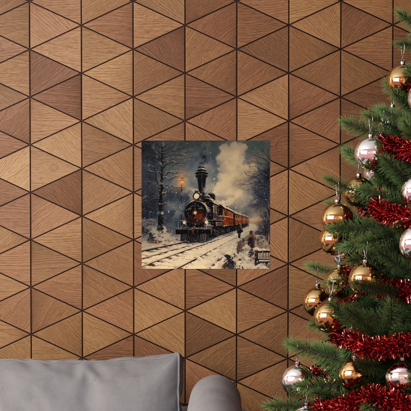 Winter Train Art Print, Polar Express Aesthetic, Inspired by Russian Literature, Romantic Snowy Night Scene, Perfect Christmas Gift